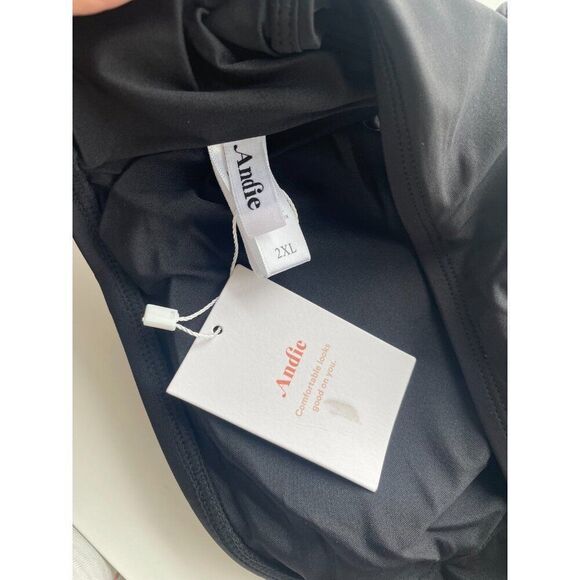 Andie The Rio Swim Bikini Top Women's 2XL Black Convertible Spaghetti Strap - Picture 6 of 9